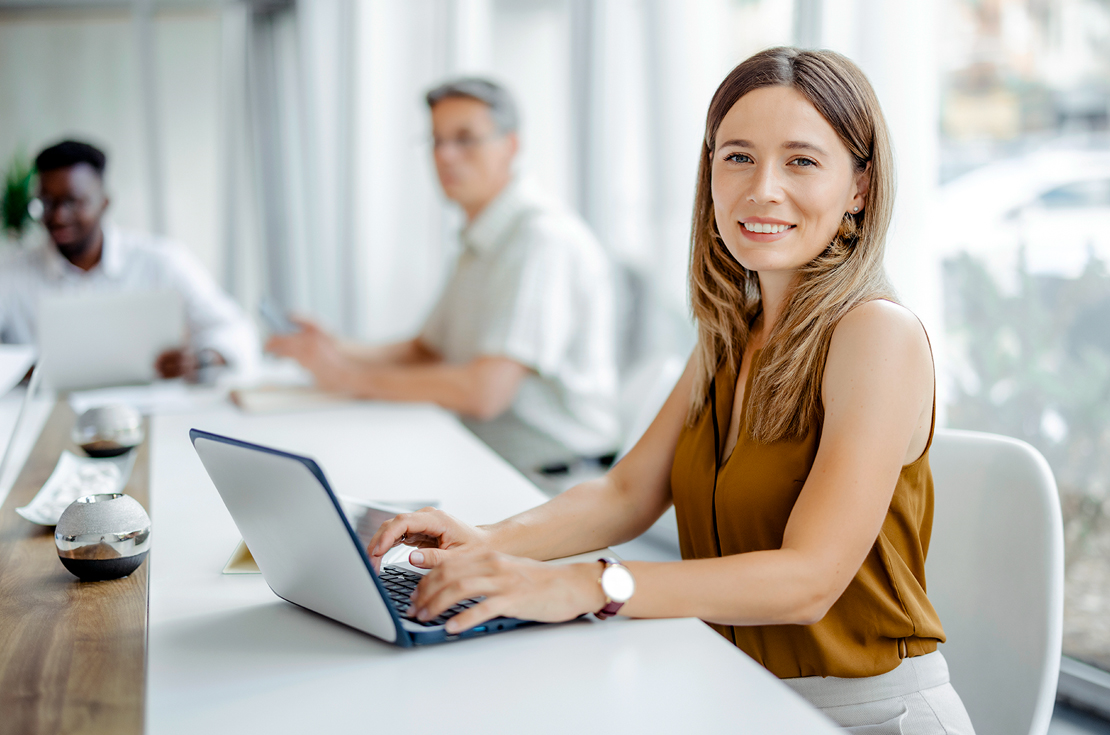 Woman in office